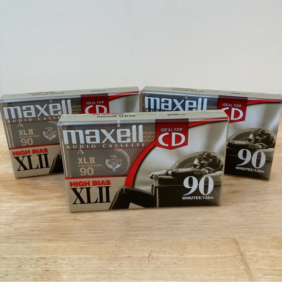 Maxell Audio Cassettes 90 Min High Bias XLII Type II 3 Tapes - Picture 1 of 4